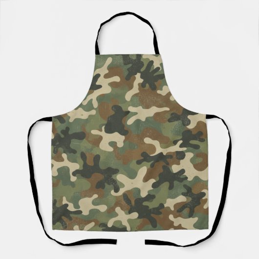 Tablier Motif camouflage militaire rustique (Recto)