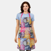 Tablier Motif Carré Abstrait Patchwork coloré (Porté)