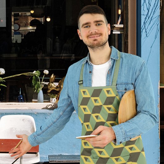 Tablier motif Carré d'illusion 3D