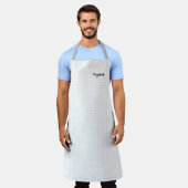 Tablier Motif Carré noir moderne Monogramme (Porté)