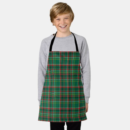 Tablier Motif carreau de Noël vert-23914 (Porté)