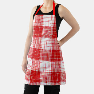 Tablier Motif carreaux à carreaux rouges et blancs gras 