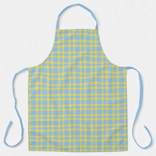 Tablier Motif carreaux bleu jaune