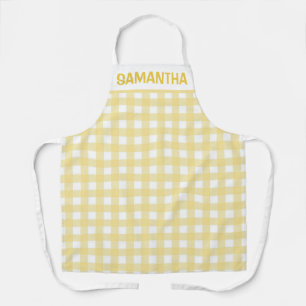 Tablier Motif carreaux gingham jaune et blanc
