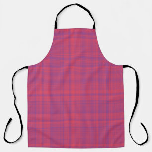 Tablier Motif carreaux rouge violet