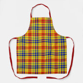 Tablier Motif carreaux tartan jaune rouge bleu (Recto)