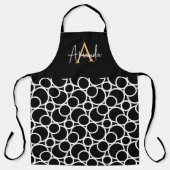 Tablier Motif Cercle noir et blanc avec Monogramme (Recto)