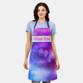 Tablier Motif Cercles Abstraits rose et violet (Porté)