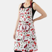 Tablier Motif Cerise Douce | Monogramme (Insitu)