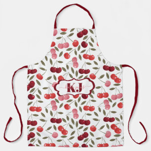 Tablier Motif Cerise Douce   Monogramme