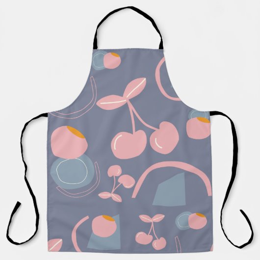 Tablier motif cerise fond gris (Recto)