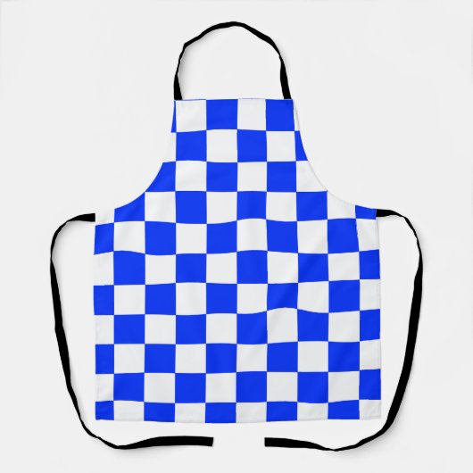 Tablier Motif chèque À damiers blanc bleu (Recto)