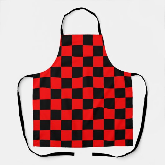 Tablier Motif chèque À damiers rouge (Recto)