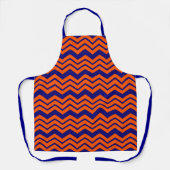 Tablier Motif chevron zigzag bleu orange (Recto)