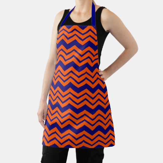 Tablier Motif chevron zigzag bleu orange (Insitu)