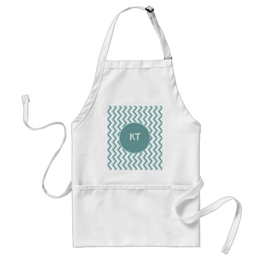 Tablier Motif Chevron ZigZag dans Mint Green (Devant)