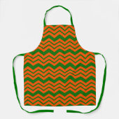 Tablier Motif chevron zigzag vert orange (Recto)