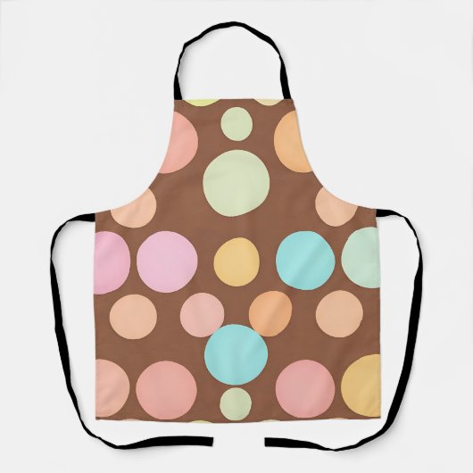 Tablier Motif Chocolat Pastel à Points (Recto)
