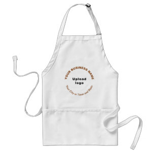 Tablier Motif circulaire Brown Textes Marque d'affaires su