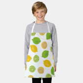 Tablier Motif citron et citron vert (Porté)