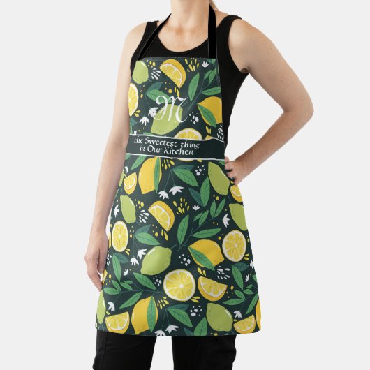 Tablier Motif citron vert noir Monogram (Insitu)