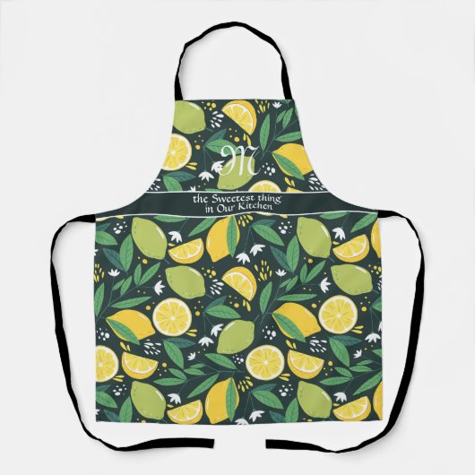 Tablier Motif citron vert noir Monogram (Recto)