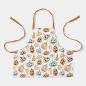 Tablier Motif Citrouille d'aquarelle amusant (Recto)