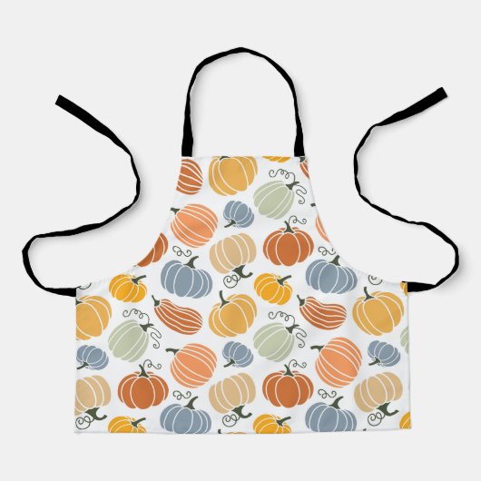 Tablier Motif Citrouille d'automne coloré (Recto)