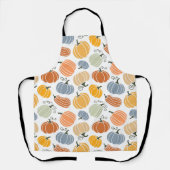 Tablier Motif Citrouille d'automne coloré (Recto)