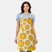 Tablier Motif Citrouille de caricature orange (Porté)