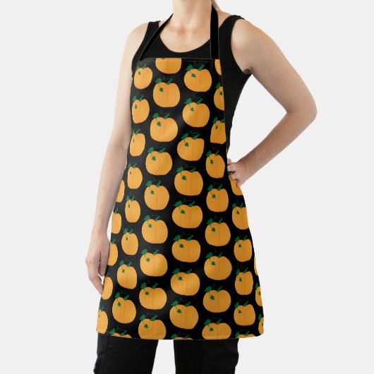 Tablier Motif Citrouilles d'Automne Noir (Insitu)
