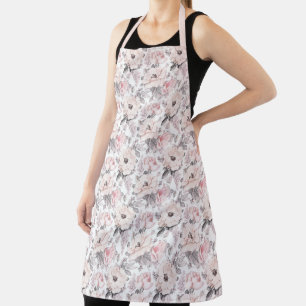 Tablier Motif classique rose et gris