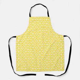 Tablier Motif clé grec jaune doré