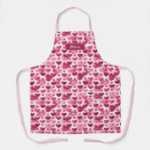 Tablier Motif Coeurs roses avec nom personnalisé (Recto)