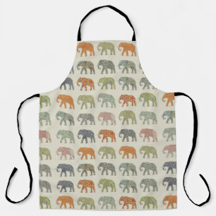 Tablier Motif contemporain d'éléphant animal coloré