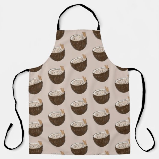 Tablier Motif Coquito de Noix de Coco Tropicale (Recto)