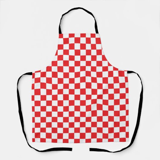 Tablier Motif croate en carton rouge blanc (Recto)