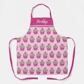 Tablier Motif Cupcake rose mignon personnalisé (Recto)