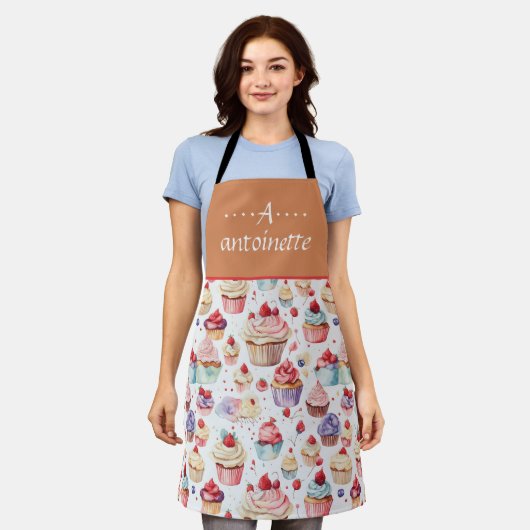 Tablier Motif Cute Cupcake (Porté)