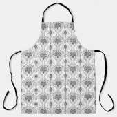 Tablier Motif Damask blanc et gris (Recto)