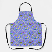 Tablier Motif Damassé Violet Jardinage (Recto)