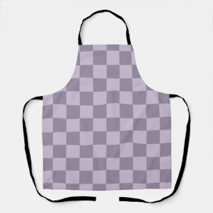 Tablier Motif damier lavande doux minimaliste
