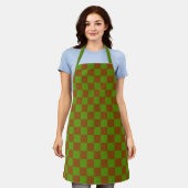 Tablier Motif damier pomme caramel (Porté)
