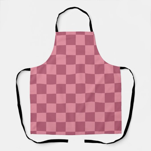 Tablier Motif damier rose minimaliste (Recto)