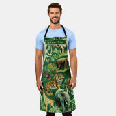 Tablier Motif d'animaux de la jungle vintage (Porté)