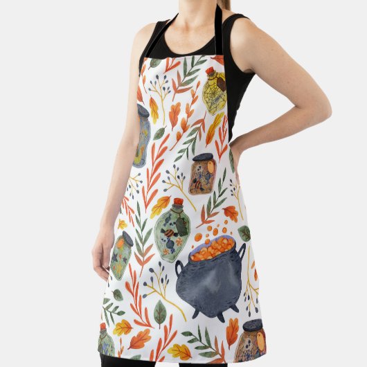 Tablier Motif d'aquarelle avec feuillage d'automne. (Insitu)