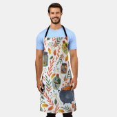 Tablier Motif d'aquarelle avec feuillage d'automne. (Porté)