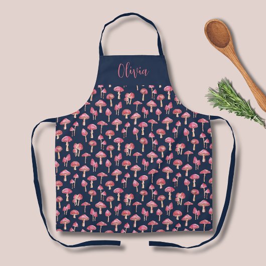 Tablier Motif d'aquarelle de champignon