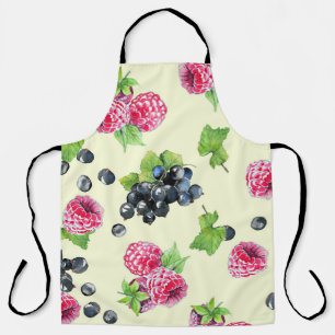 Tablier Motif d'aquarelle de framboise, curry