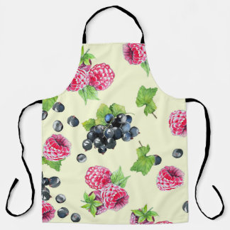 Tablier Motif d'aquarelle de framboise, curry